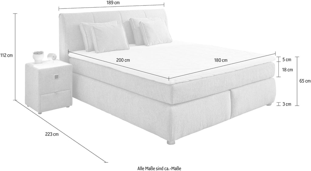 Boxspringbett mit Bettkasten 180x200cm