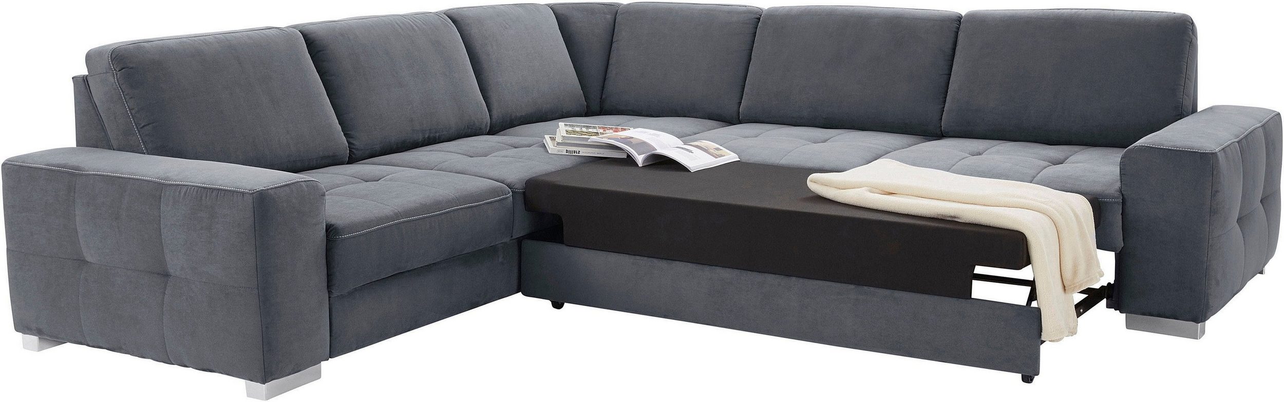 Ecksofa mit Federkern und Sitztiefenverstellung Santorini