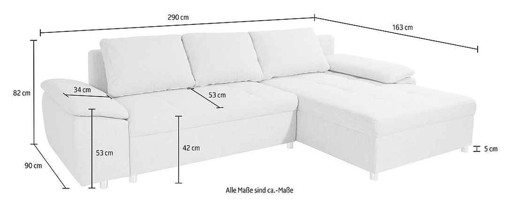 Ecksofa Labene mit Bettfunktion