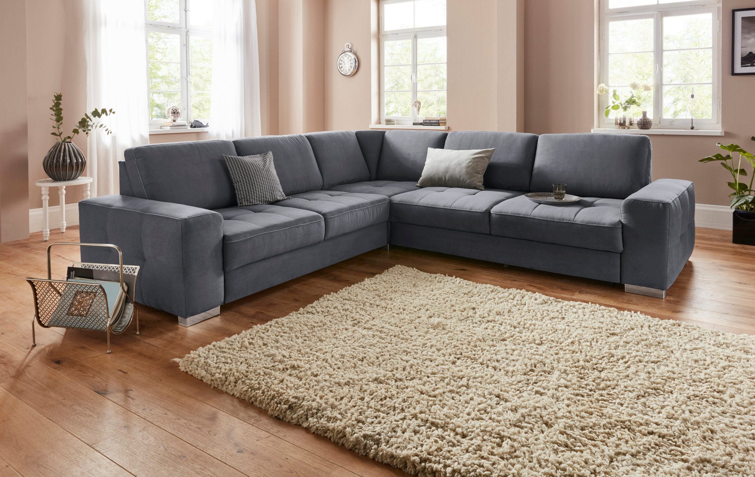 Ecksofa mit Federkern und Sitztiefenverstellung Santorini