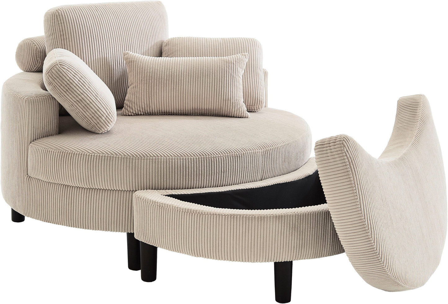 Rundsessel inklusive Hocker Cord