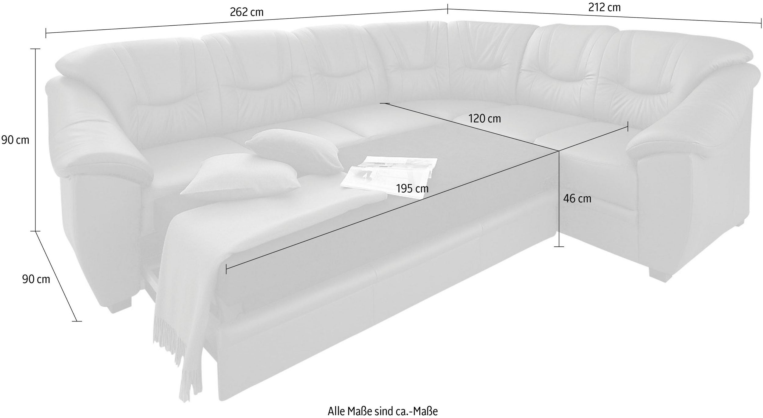 Ecksofa Savona mit Bettfunktion
