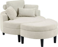 Loveseat mit Hocker creme-weiß Emden