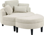 Loveseat mit Hocker creme-weiß Emden
