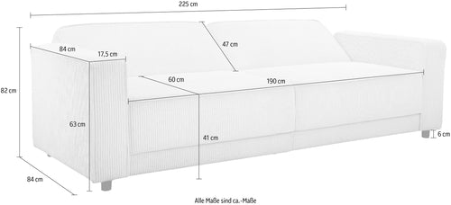 3-Sitzer Schlafsofa Cord