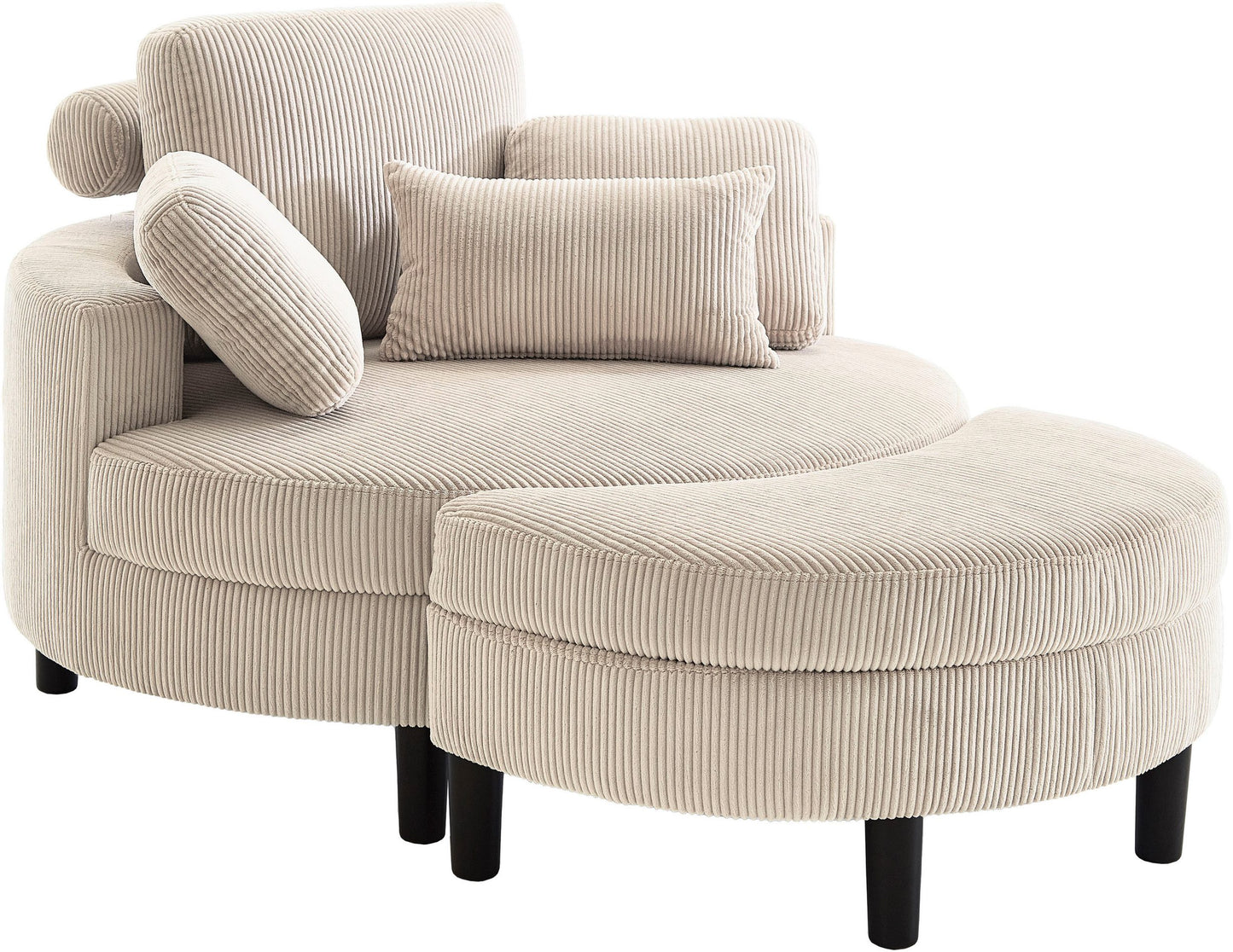 Rundsessel inklusive Hocker Cord