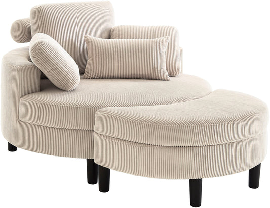Rundsessel inklusive Hocker Cord