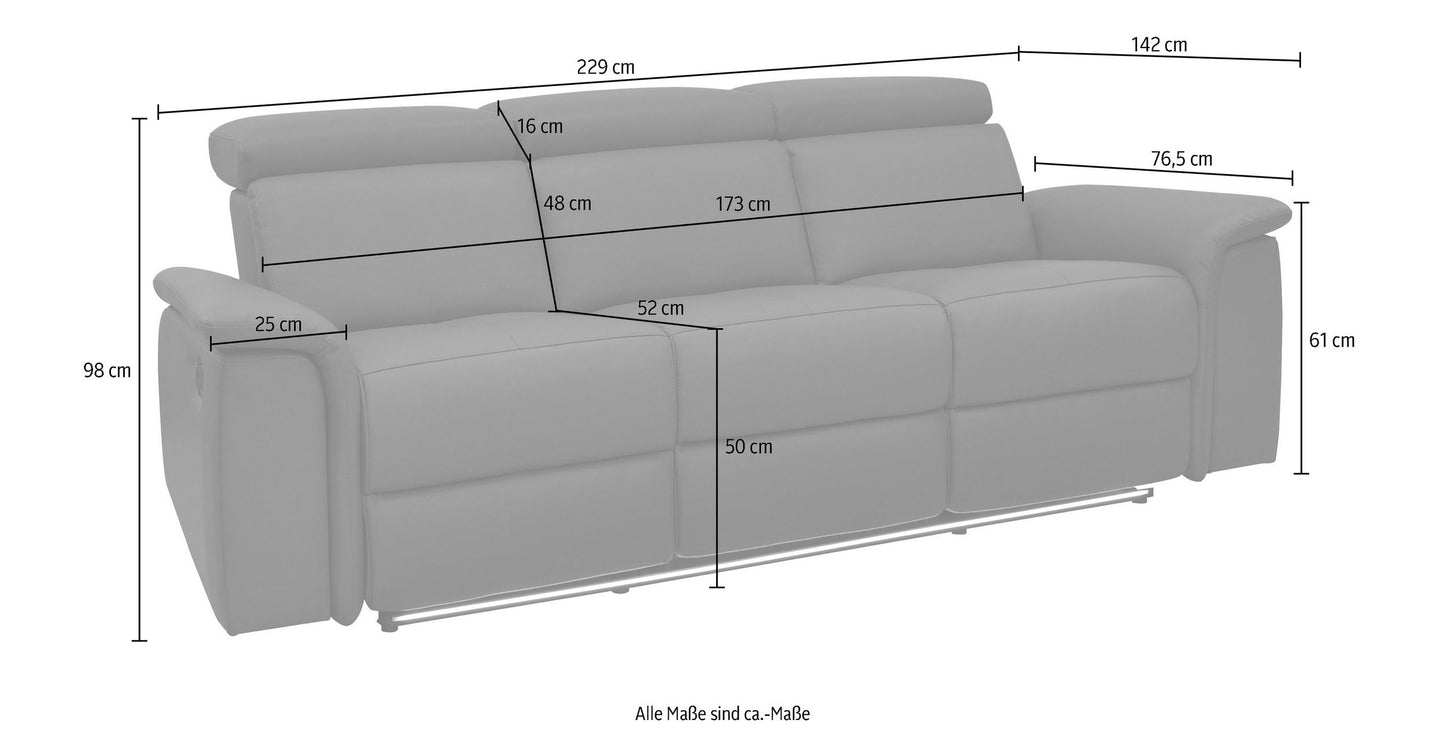 3-Sitzer Relaxsofa mit LED Beleuchtung