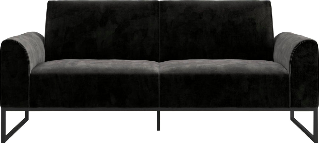 Schlafsofa 3-Sitzer Velour Schwarz
