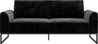 Schlafsofa 3-Sitzer Velour Schwarz