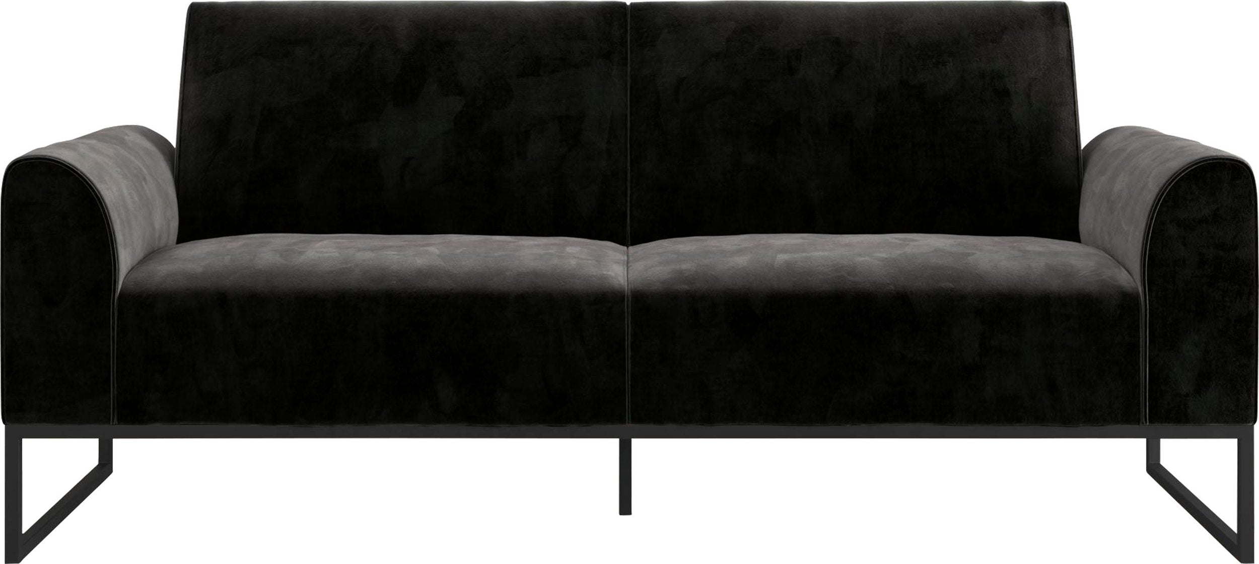 Schlafsofa 3-Sitzer Velour Schwarz