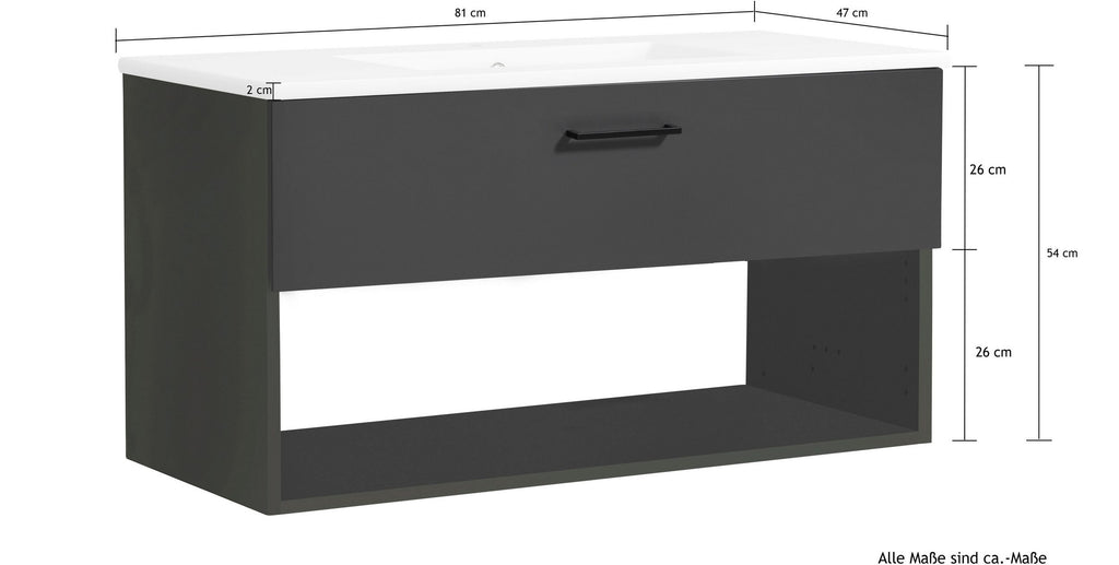 Waschbeckenunterschrank Trento Light klein anthrazit