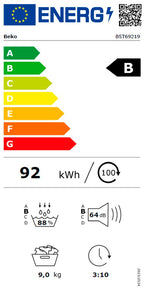 Beko B 5 T 69219 *B*  Wärmepumpentrockner 9 kg - H1 / H2 / H0 - 4