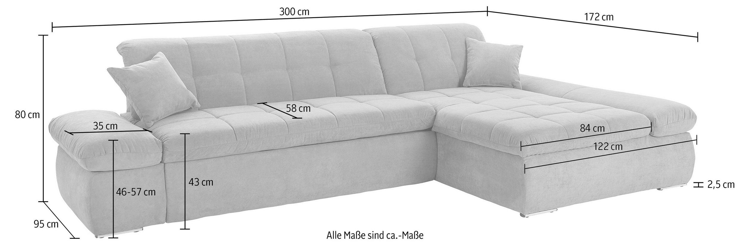 Ecksofa mit Bettfunktion