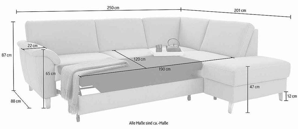 Ecksofa Texel mit Bettfunktion