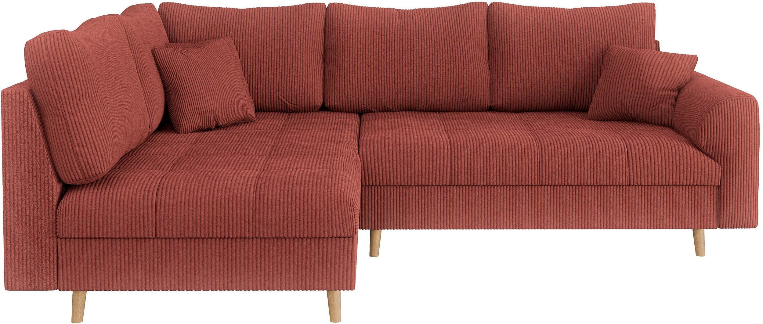 Ecksofa Cord L-Form mit Ottomane