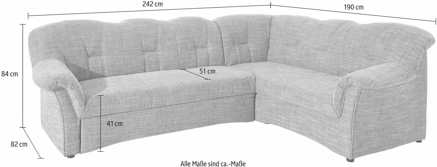 Ecksofa mit Sessel und Hocker