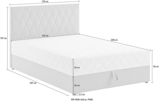 Boxbett Benita 120x200 cm in creme 2. Wahl