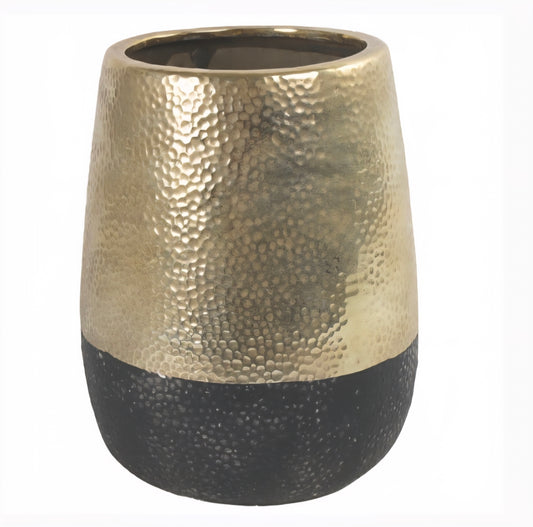 Blumentopf schwarz/gold 28 cm