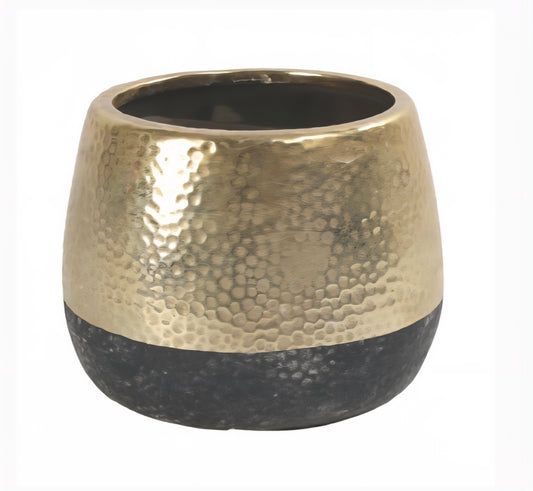 Blumentopf schwarz/ gold 18,5cm