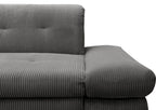 Ecksofa Cord Grau