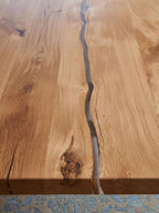 Esstisch mit Baumkante 240x100 Epoxidharzfüllung