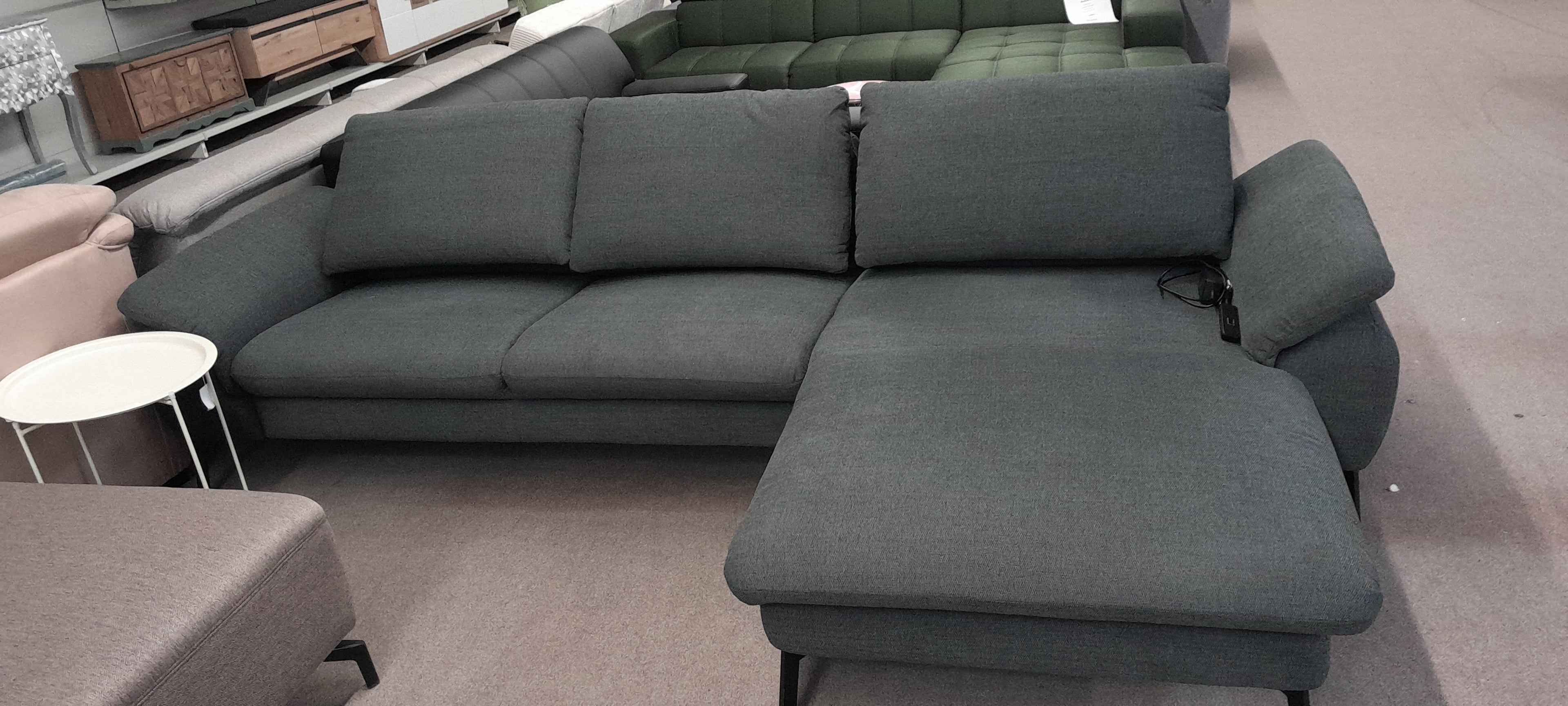 Ecksofa - Ottomane elektrisch verstellbar