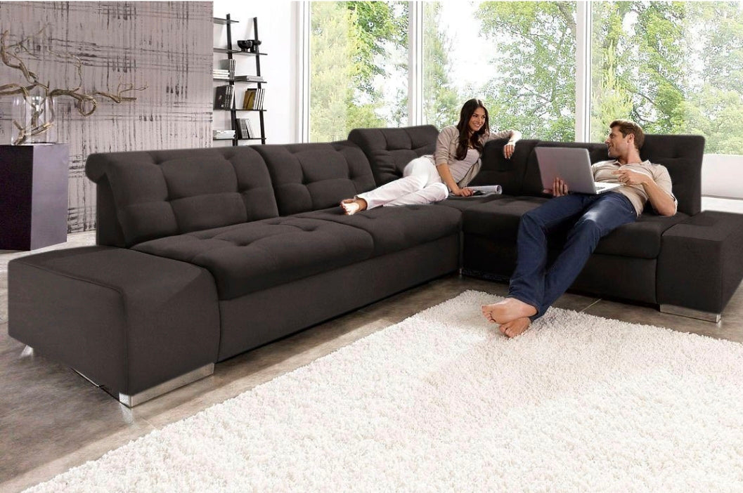 Ecksofa Pale mit Kopfteilverstellung