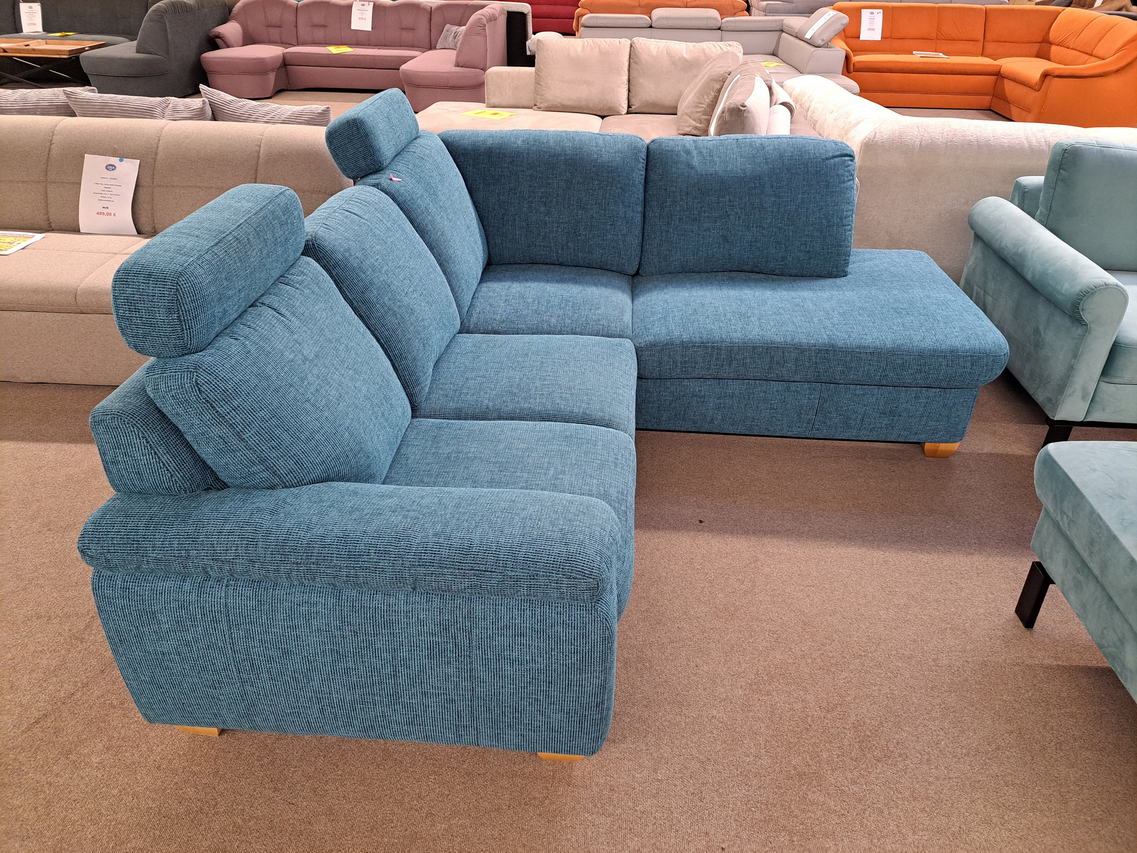 Ecksofa Struktur türkis