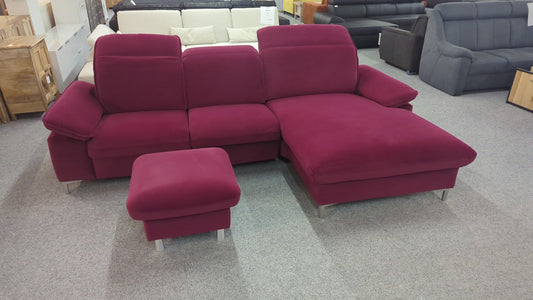 Ecksofa weinrot elektrisch verstellbar