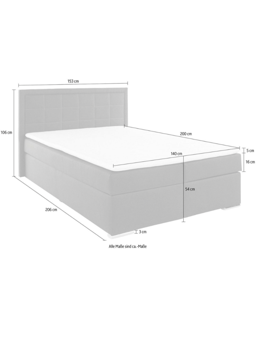Boxbett mit Bettkasten 140x200cm