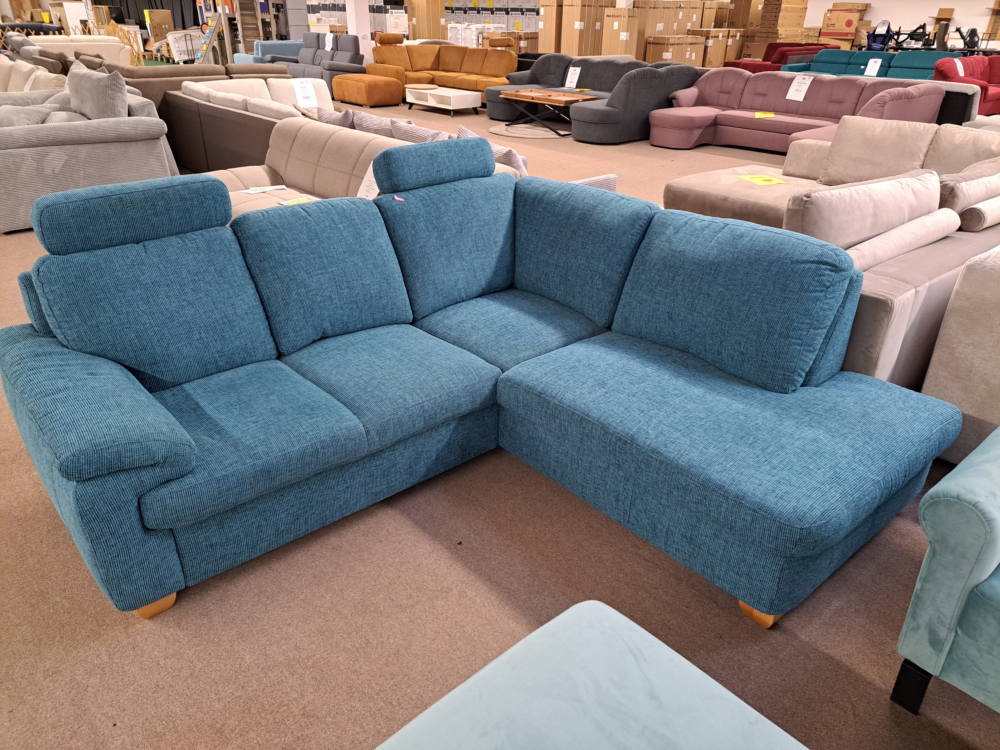 Ecksofa Struktur türkis