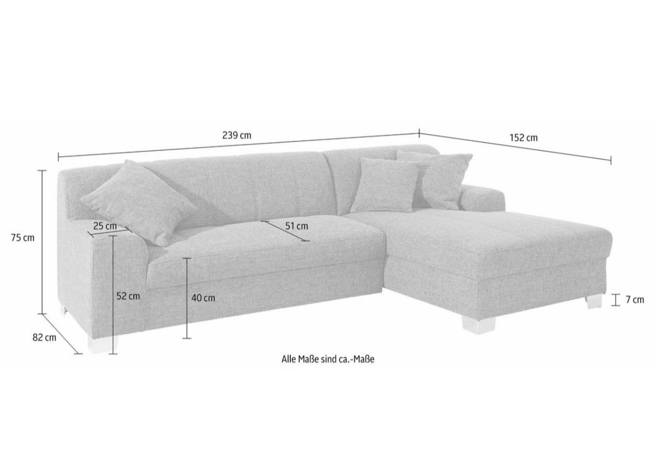 Ecksofa inklusive Zierkissen
