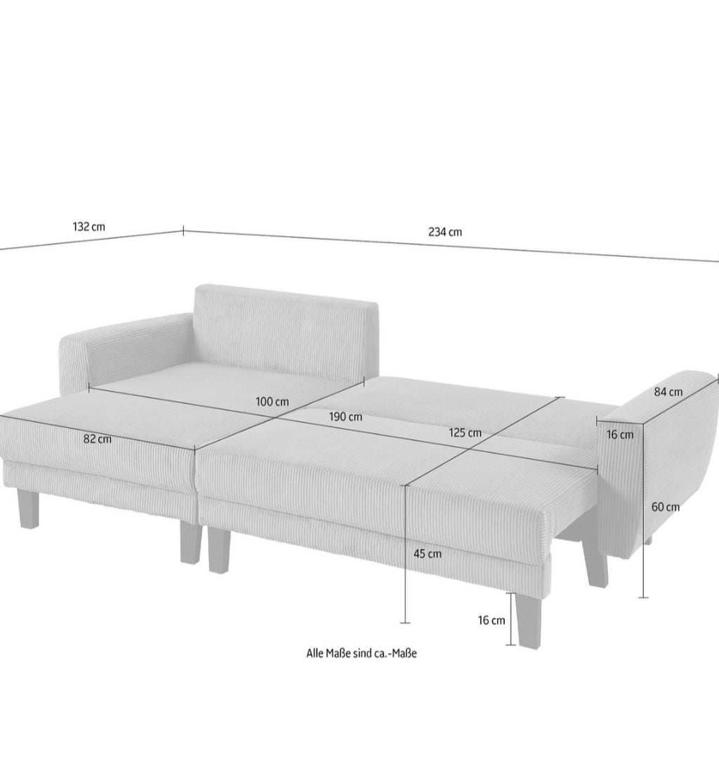 Ecksofa Leonid mit Bettfunktion