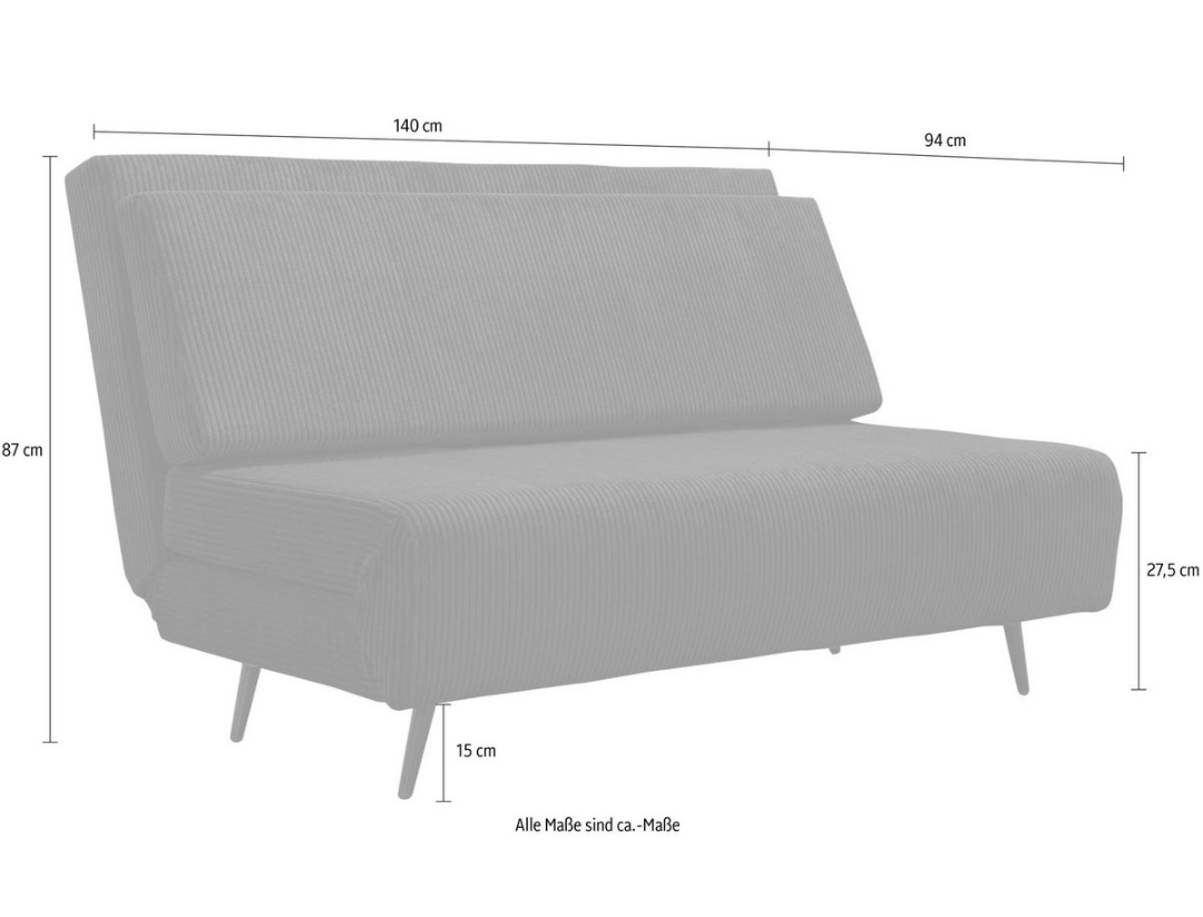 Schlafsofa Cord schwarz