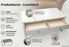 Couchtisch mit 2 Schubladen