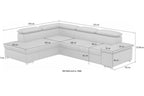 Ecksofa mit Kopfteilverstellung