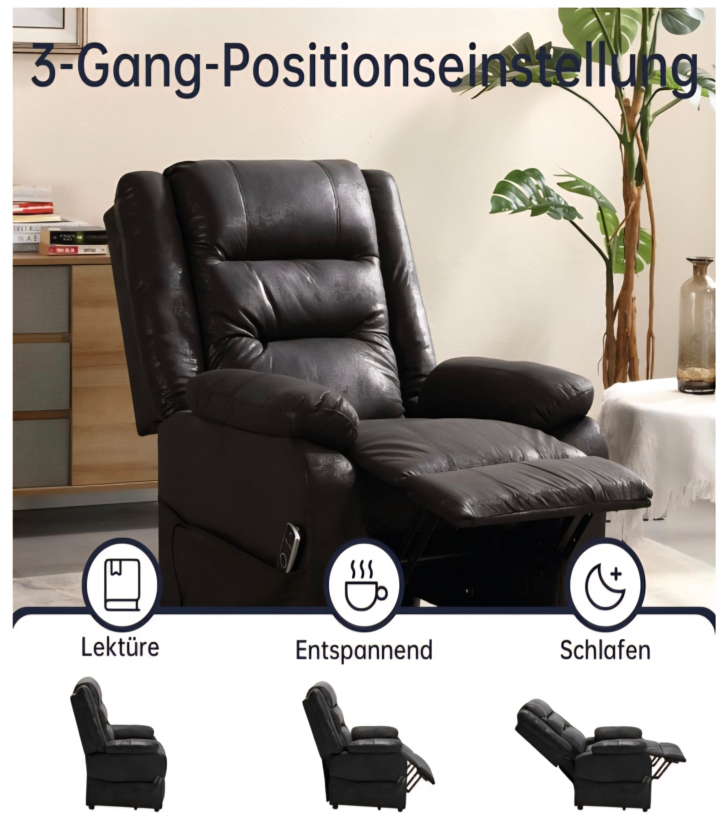 TV-Sessel mit Aufstehhilfe und Massagefunktion