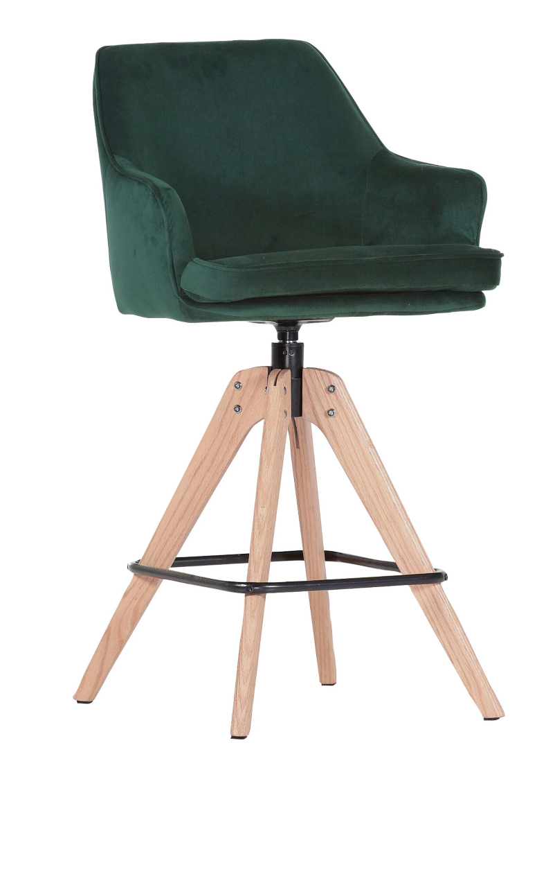 Barhocker Samtvelour grün 71cm