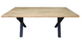 Esstisch mit Baumkante 180x90 mit X-Gestell