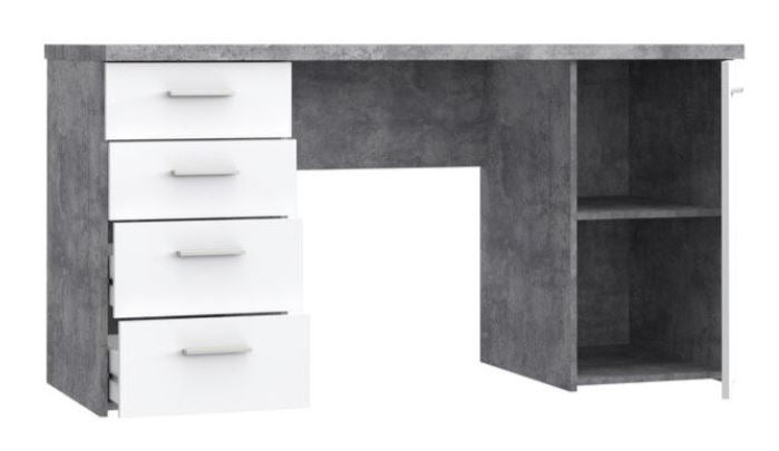 Schreibtisch Beton/Weiß
