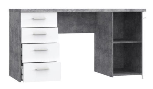 Schreibtisch Beton/Weiß