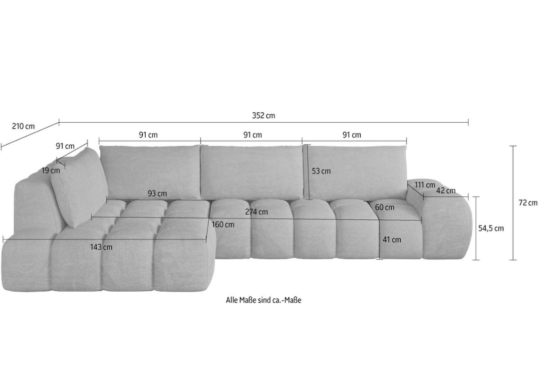 Ecksofa Bubble-Optik