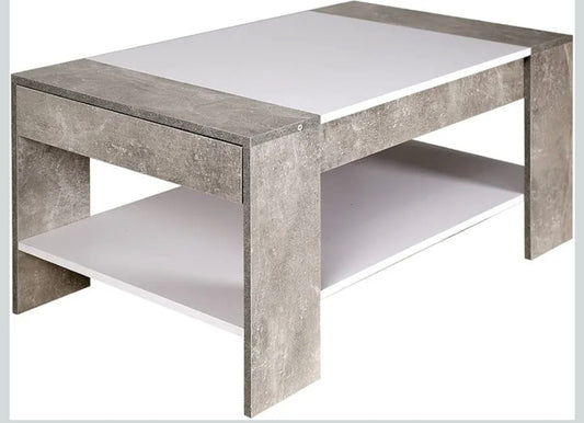 Couchtisch Beton/Weiß Jahresstart Einzelstück / Posten  Aktion