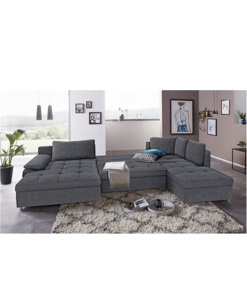 Wohnlandschaft mit Bettfunktion und Bettkasten