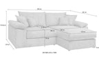 Big-Sofa XXL Cord Hellgrau