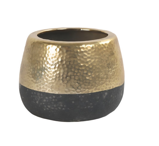 Blumentopf schwarz/gold 16 cm