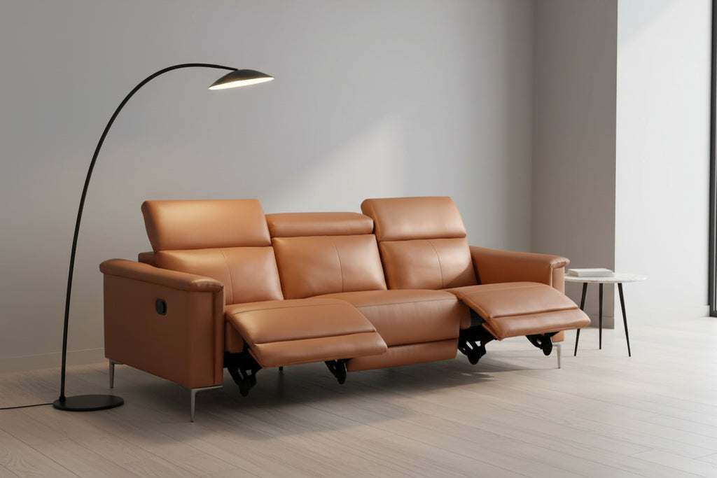 3-Sitzer Cognac Kunstleder