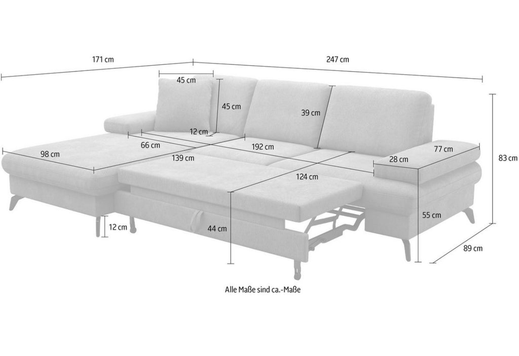Ecksofa mit Bettfunktion Einzelstück