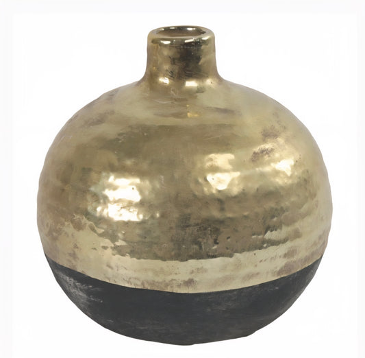 Flaschenvase schwarz/gold 17cm
